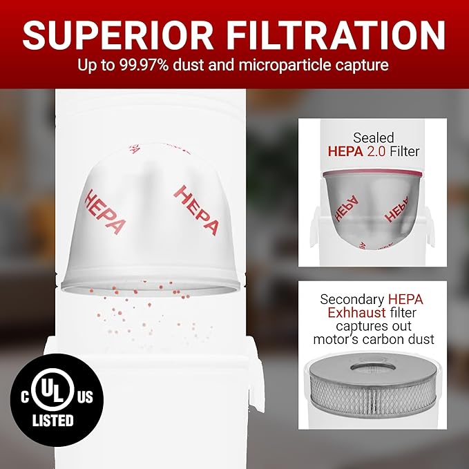 Broan-nutone 700 Air watts Residential Central Vacuum System Premium Electric Tool Set for Cleaning Floors - Anti-Vibration, Powerful Suction