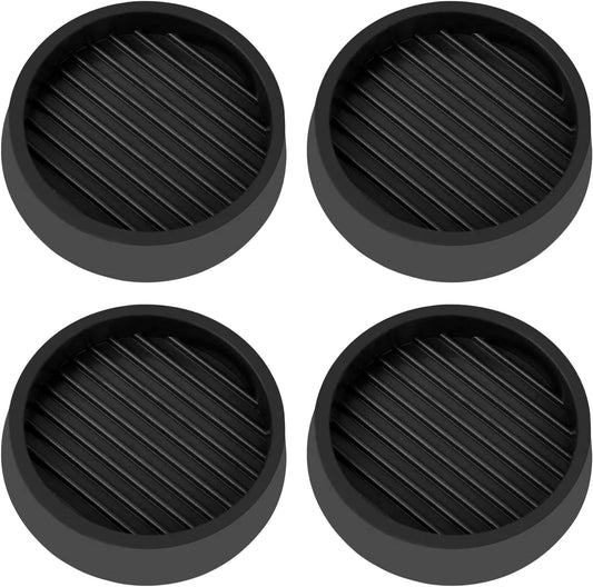2X2 Round Rubber Caster Cups, Non Slip Furniture Pads, Anti-Slip Gripper, Anti Skid Furniture Feet, Anti Slide Floor Protector for Bed Couch Table Chair Stoppers - (Black, 4 Pack)