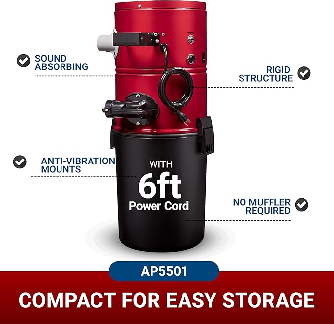 Broan-nutone 650 Air watts Residential Central Vacuum System Premium Electric Tool Set for Cleaning Floors - Anti-Vibration, Powerful Suction