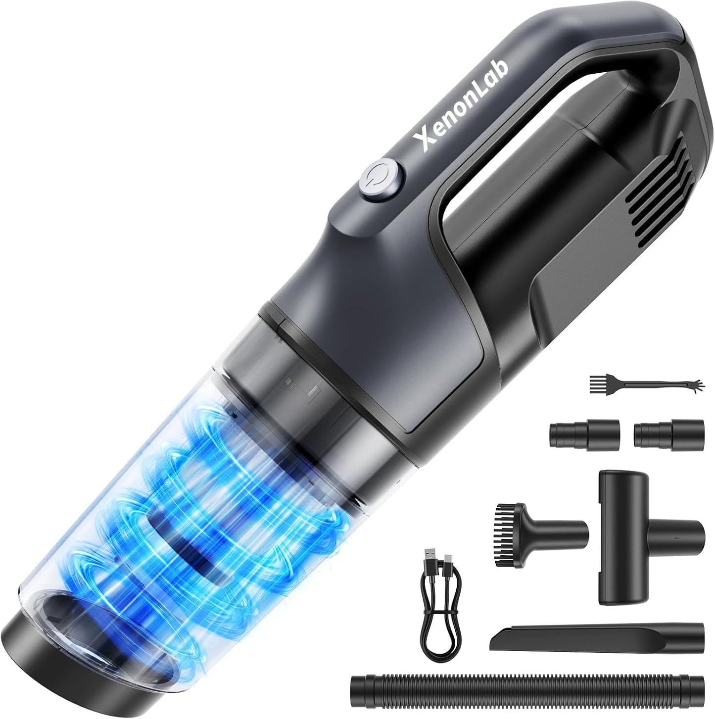 Handheld Vacuum Cordless 1.1 Pounds Car Vac 10000PA Hand Held Vacuums 4-in-1 Hand Vac Cordless Rechargeable HEPA Filter Large Capacity Dust Cup for Car Office Home Pets Hair (Gray)