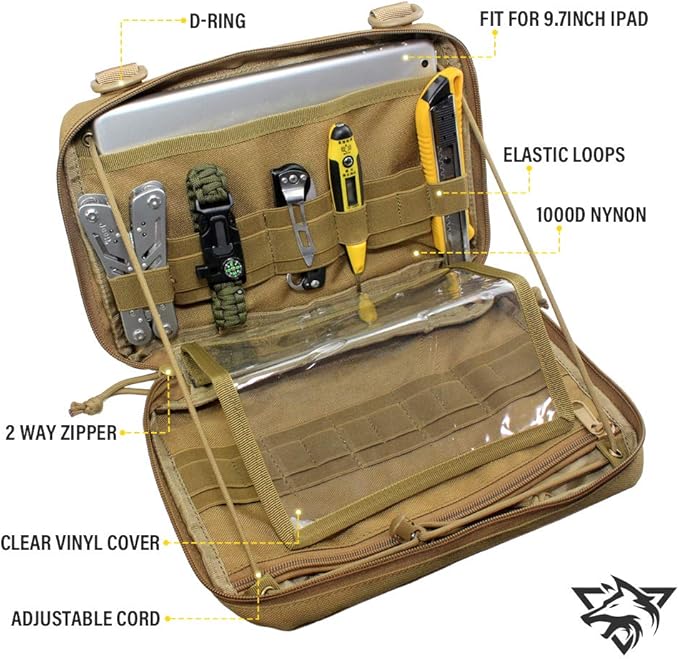 WYNEX Tactical Admin Molle Pouch, Medical EDC EMT Utility Bag Shell Design Attachment Pouches 1000D Nylon Hiking Belt Bags
