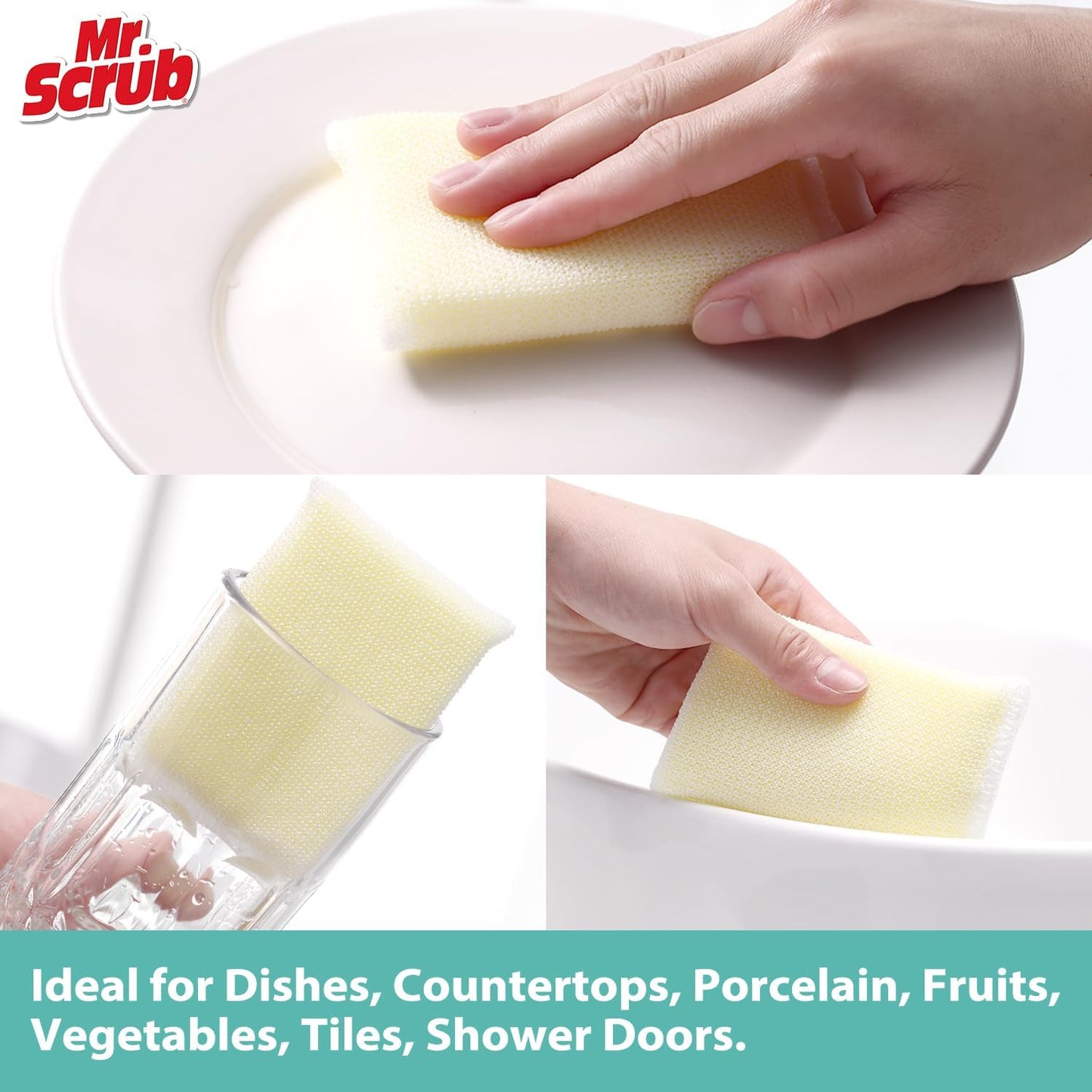 Sponges Kitchen Scrub Dish Sponge Scouring Pad, 48 Pads Cleaning Brush Dishwasher Soap Supplies, Dishwashing Dinnerware Towels Sink Pan Pot Cloth Rags Holder Bathroom Bathtub