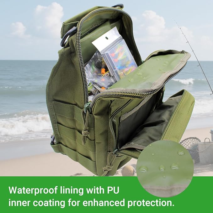 Lightweight Fishing Tackle Backpack Professional Water-Resistant All-in-One Rod Holder & Gear Storage
