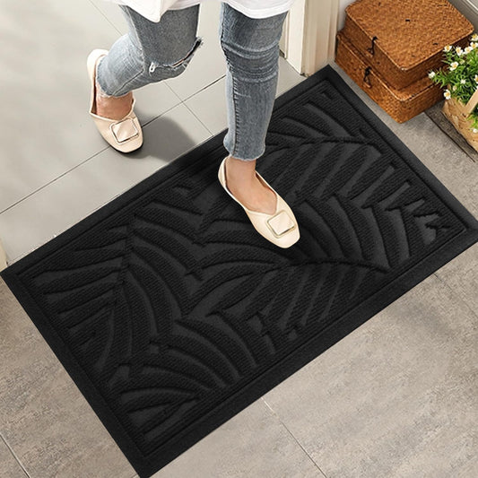 Front Door Mat, Absorbent Resist Dirt Welcome Door Mat Indoor Outdoor, Waterproof Doormat, Sturdy Non Slip Backing, Fade Resistant, Low Profile Entry Mat for Entryway, 36×24, Black