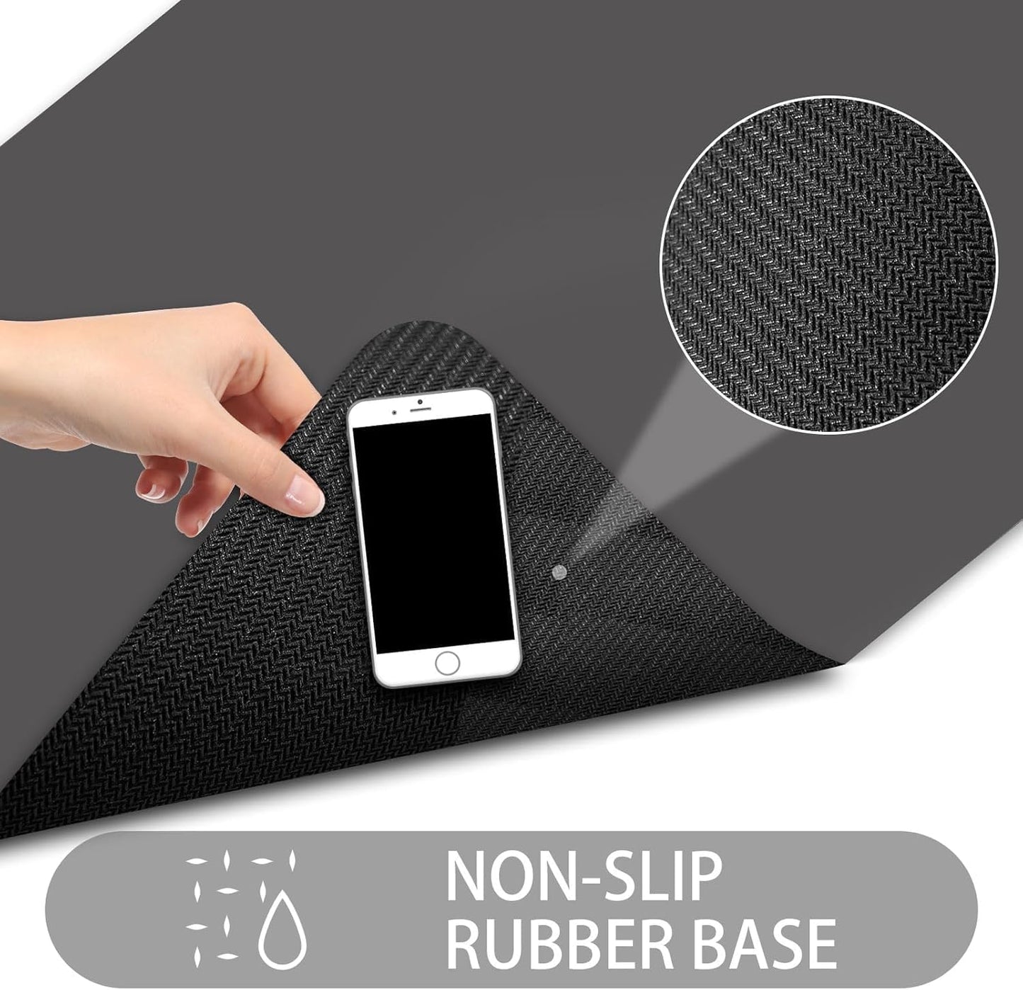 Ultra Thin Door Mat Indoor Entrance, 1/10 in Thin Door Mats for Inside Entry, Non-Slip Rubber Backing Washable Doormat, Fade Resistant, Absorbent, Low Profile Dirt Trapper, 47"X24",Grey