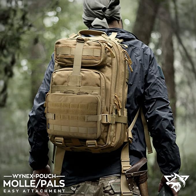 WYNEX Tactical Admin Molle Pouch, Medical EDC EMT Utility Bag Shell Design Attachment Pouches 1000D Nylon Hiking Belt Bags