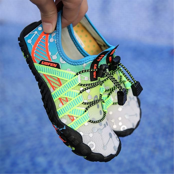 UBFEN Water Shoes for Kids Boys Girls Aqua Socks Barefoot Beach Sports Swim Pool Quick Dry Lightweight Toddler Little Big Kid