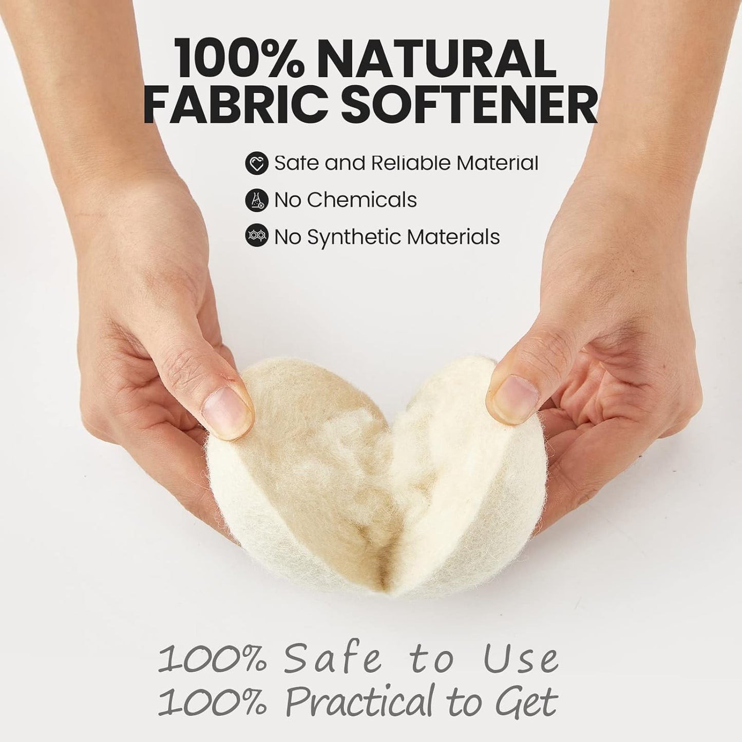 Kenning 26 Pieces Wool Dryer Balls Set, 24 Reusable Dryer Balls with 2 Muslin Bags Fabric Softener for Clothes Laundry Anti Wrinkle Anti Static Saving Energy and Time(White)