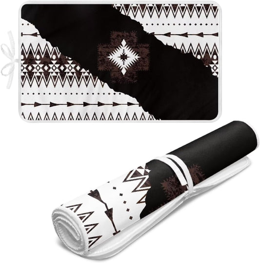 Aztec Print Ironing Mat Portable Ironing Pad Blanket for Table Top Heat Resistance Foldable Lightweight 32 x 16 Inch Small Ironing Pads for Washer,Dryer,Countertop
