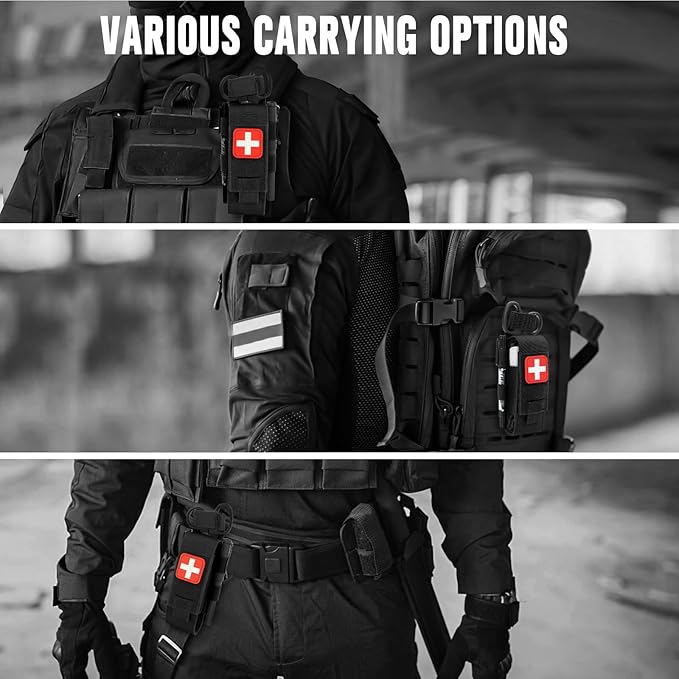 ZZY Tactical Tourniquet Pouch Holder, Molle Medical Shears Pouch EMT Scissors Bag Fit for Tourniquet, EMT Shears, Folding Knife, Outdoor Small Tool Bag Organizer