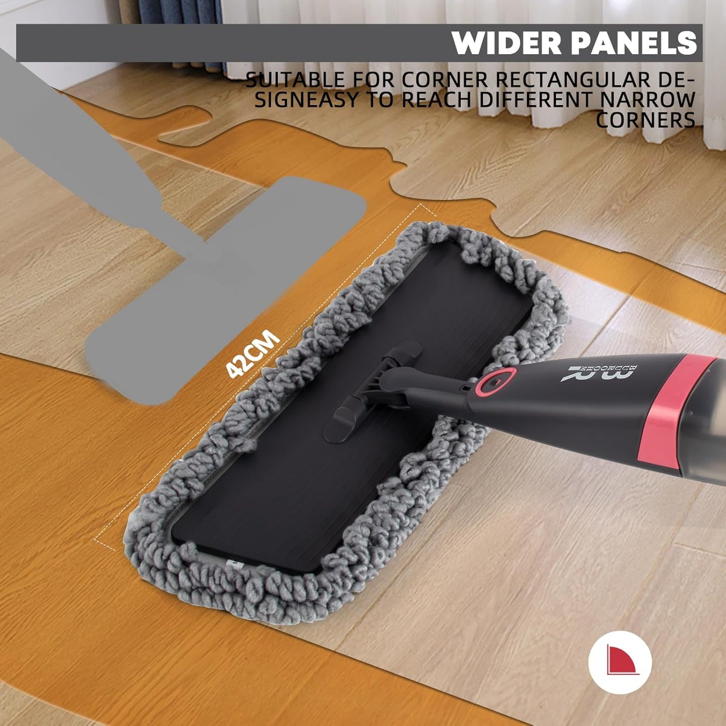 Microfiber Spray Mop for Floors Dry and Wet Mop with Dusting 360 Rotation for Kitchen, Hardwood, Laminate, Tile Floors Includes 4 Refill Heads, Scraper, Holder & Spray Bottle