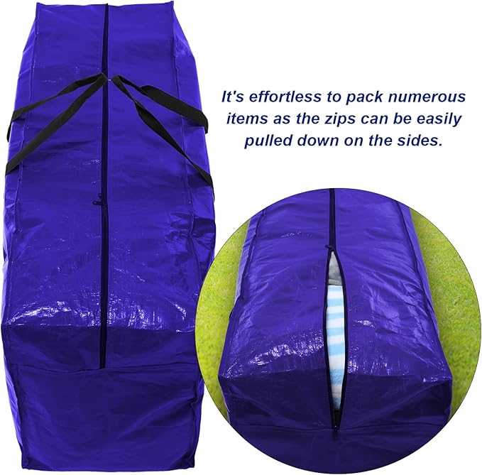 4 Pcs 66 Gallon Large Moving Bags with Zipper and Handles Foldable Storage Duffle Bags Heavy Duty Extra Large Totes for College Dorm Travel Clothes Blankets Bedding Moving (Navy Blue)