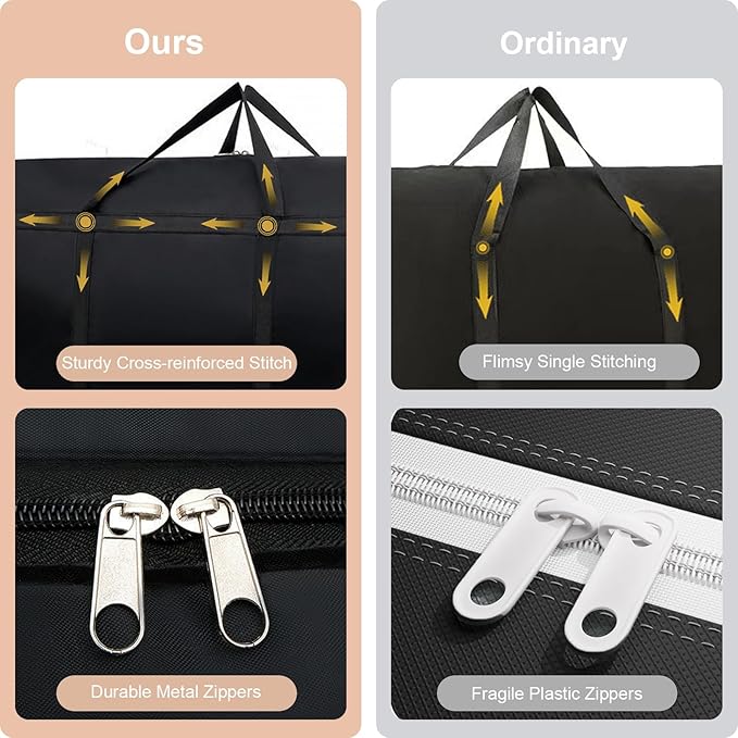 WITERY 2 Pack 180L Large Storage Bags - Big Moving Bags Heavy Duty with Zippers & Handles, Alternative to Moving Boxes and 39Inch Storage Tote for Space Saving, Travel, Clothes, Blankets, Pillows