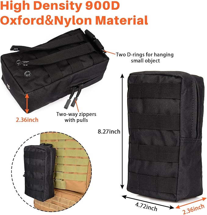 BOOSTEADY 36PCS Attachments for Tactical Backpack Vest Belt,D-Ring Grimloc Locking Gear Clip, Web Dominator Elastic Strings, Strap Management Tool Buckle,Hydration Tube Clips,Key Ring,MOLLE Bag