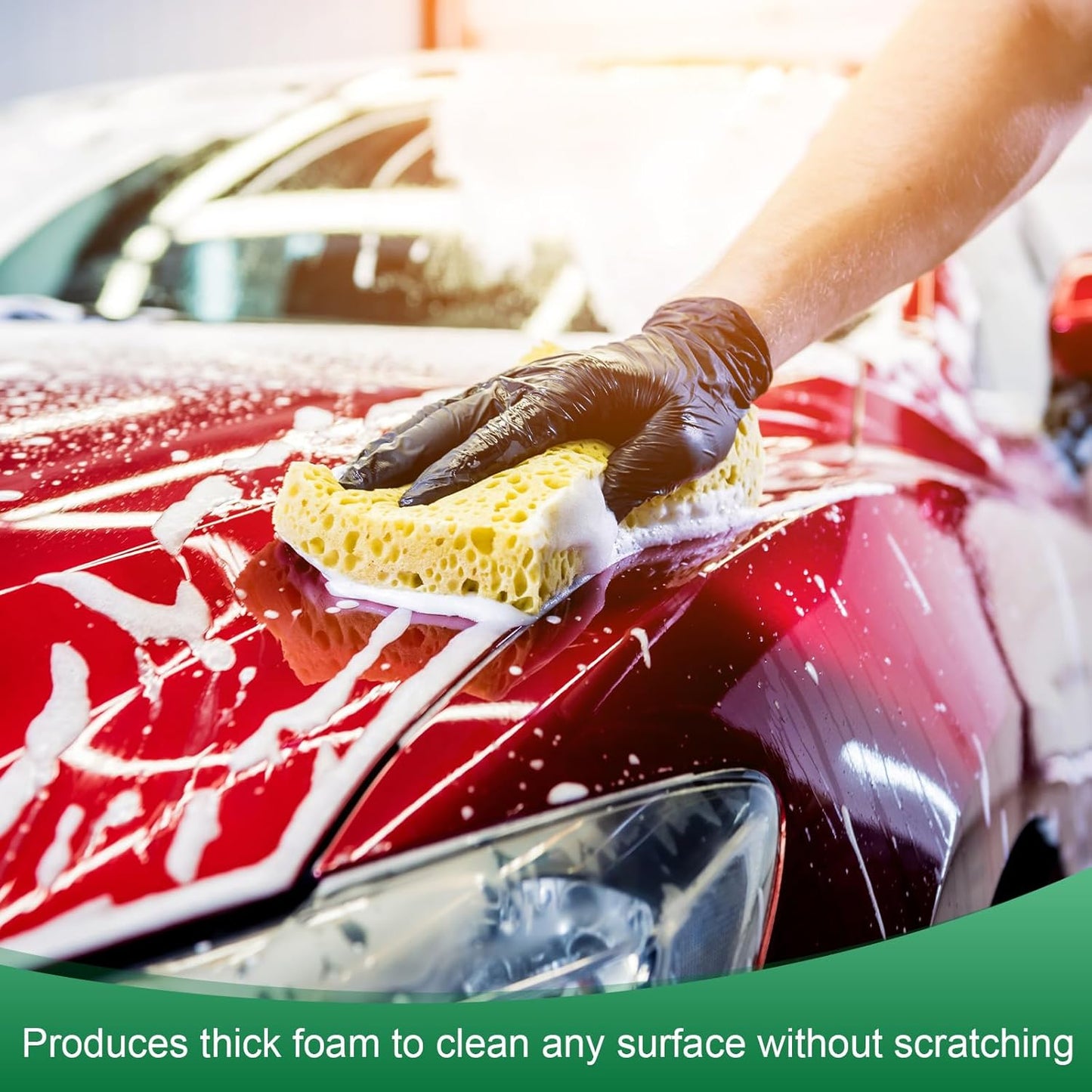 12-Pack Kitchen Sponges, Condense Eco Cellulose Non-Scratch Scrub Heavy Sponge for Kitchen/Household/Bathroom, Clean Tough Messes Dish Scrubber [White]