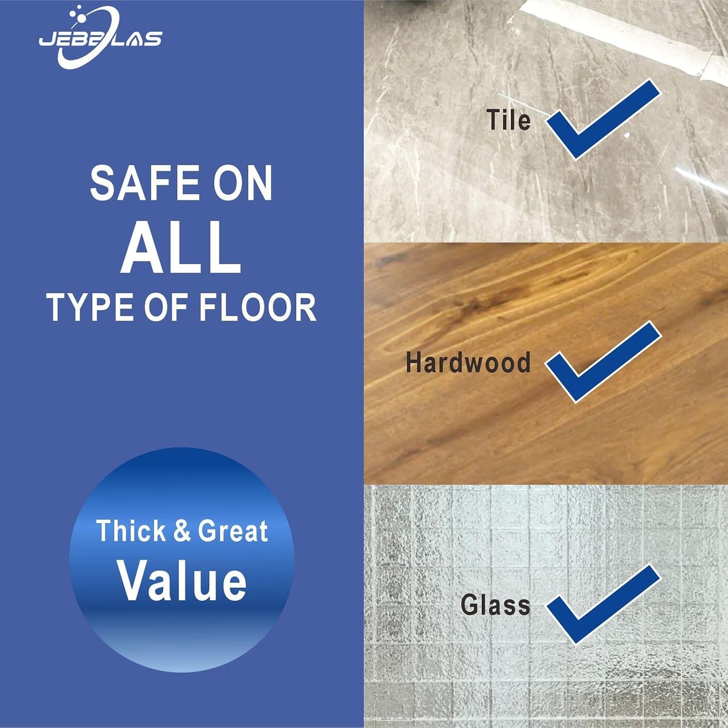 JEBBLAS Disposable Mop Cloth Dry Sweeping Pad for Flat Mop Sweeping Cloths Multi Surface Refills, 60 Pcs/Pack