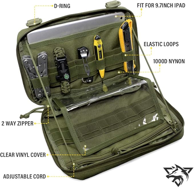 WYNEX Tactical Admin Molle Pouch, Medical EDC EMT Utility Bag Shell Design Attachment Pouches 1000D Nylon Hiking Belt Bags