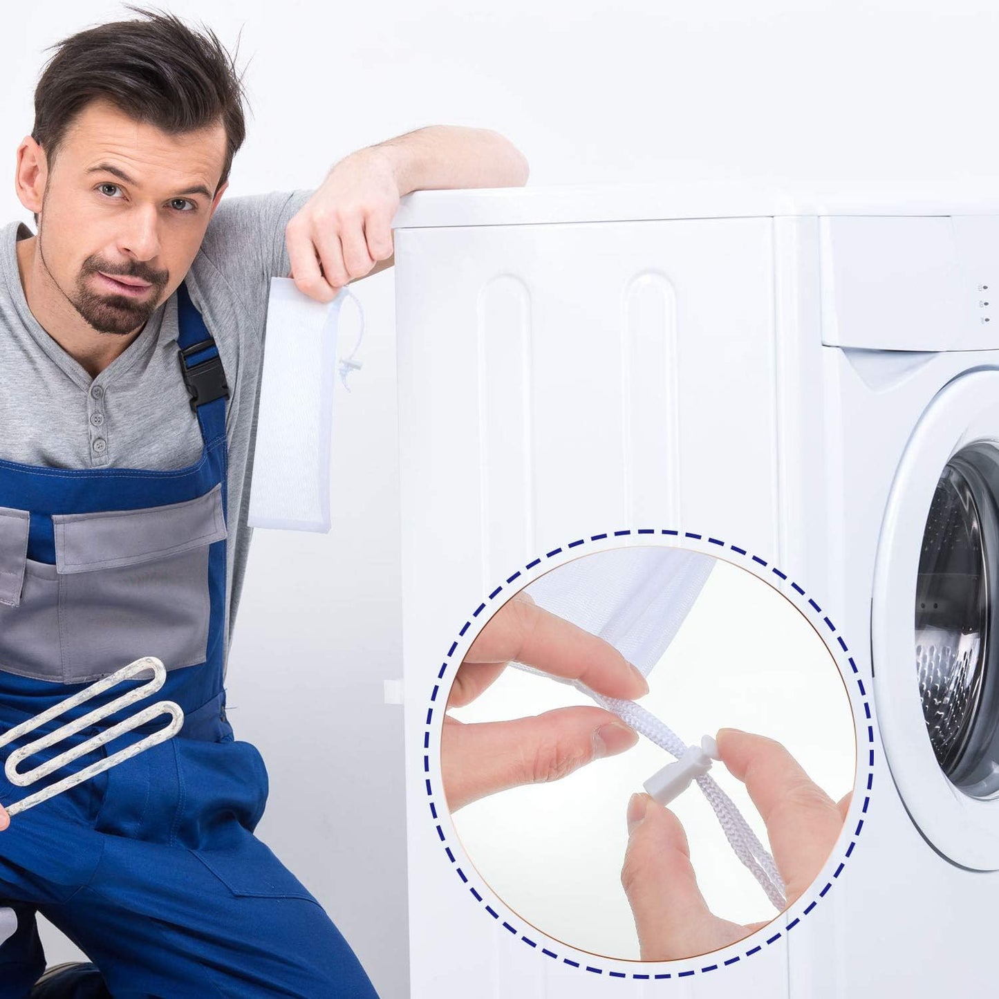 Lint Traps Catcher for Washing Machine Nylon Mesh Lint Traps for Home Laundry Washing Machine Drain Systems Discharge Hoses Filter, 9.4 x 3.1 Inch (24 Pieces)