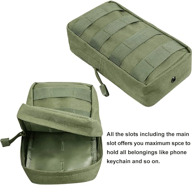 Gogoku 3 Pack Molle Pouch Combo Water Bottle Pouch Holder Tactical Molle Pouches Compact Utility Waist Bag Pack