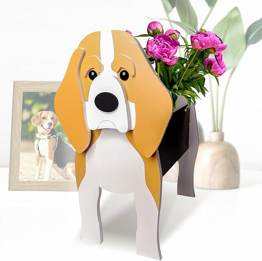 Beagle Dog Planter, Pet Shape Garden Pots Plant Pots for Indoor/Outdoor Gardens Decoration, Cute, Surprise Gifts/Souvenirs for Pet Lovers