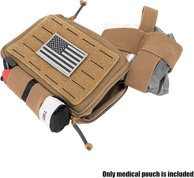 Medical Pouch for Tactical/Duty Belt MOLLE Vest/Pack EMT First Aid Pouch IFAK Utility Pouch Trauma Kit Organizer w/Tourniquet Holder