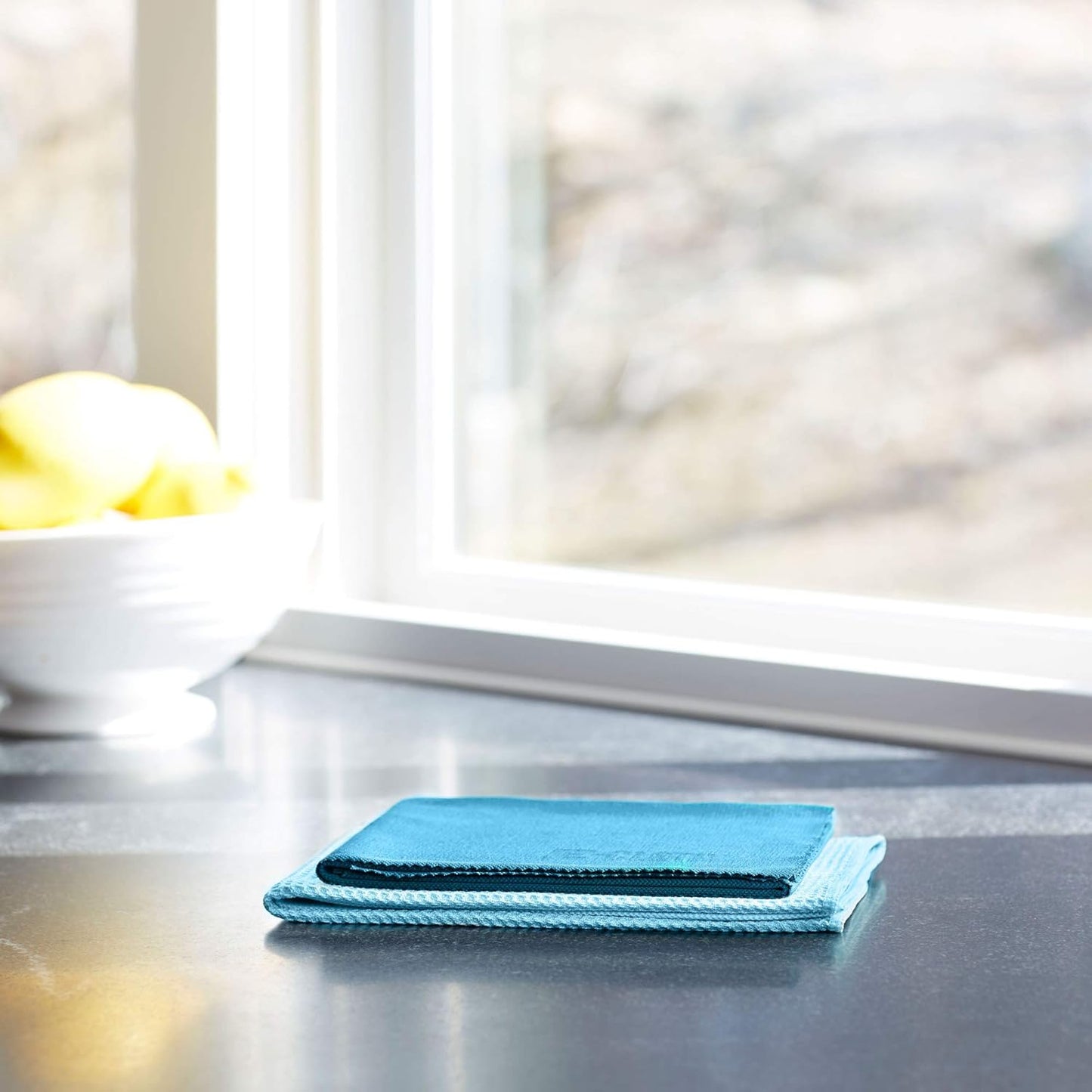 E-Cloth Microfiber Cleaning Cloth Glass Kit - Microfiber Towel Window Cleaning Kit - Microfiber Towels for Cars, Windows, Mirrors, & More - Alaskan Blue