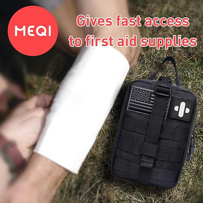Medical MOLLE Tactical Pouch, EMT First Aid IFAK Rip-Away Utility Pouch for Camping Hunting Hiking Home Car and Adventures