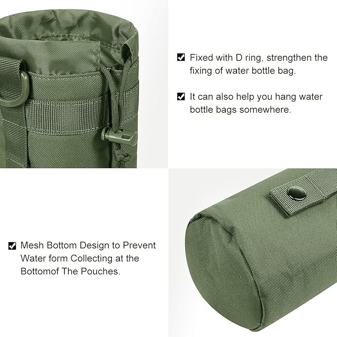 Gogoku 3 Pack Molle Pouch Combo Water Bottle Pouch Holder Tactical Molle Pouches Compact Utility Waist Bag Pack
