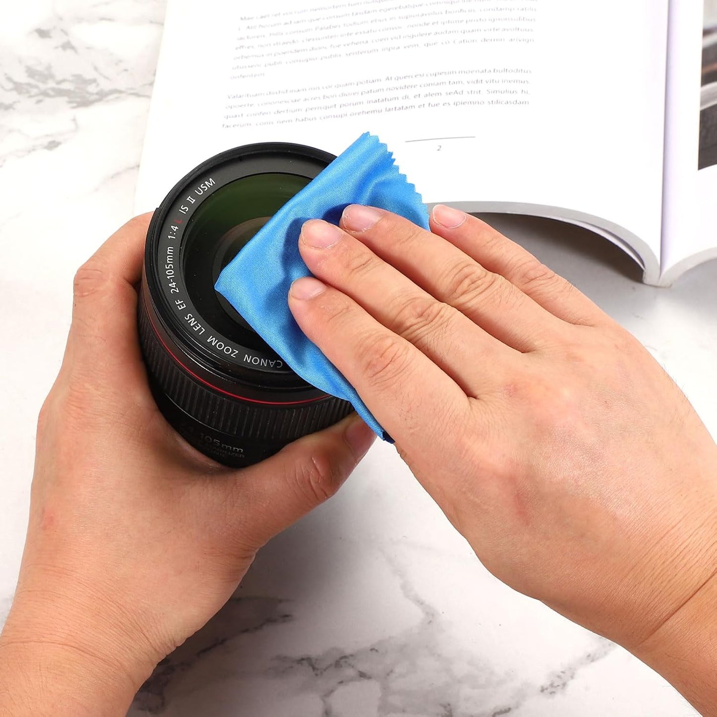 PATIKIL Eyeglass Microfiber Cleaning Cloth 7"x6", 200 Pack Glasses Cleaning Cloth Soft Wipe Screen Cloth for Camera Lens Eyeglasses Screens in Individual Vinyl Pouch, Blue