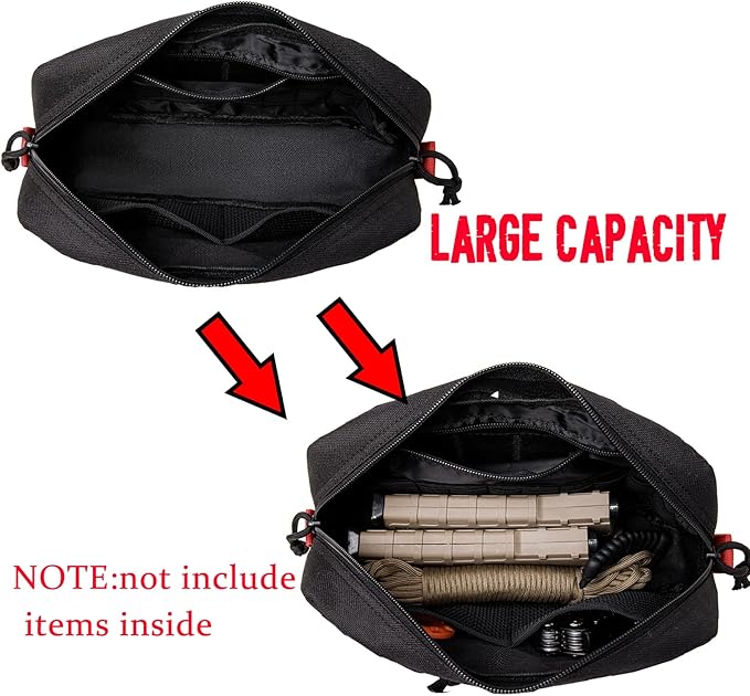 Tactical Molle Admin Pouch of Laser Cut Design,Medical EMT Organizer with Phone Pouch,EDC EMT Pack IFAK Tool Holder with US Patch (Small Black-Include Accessories)