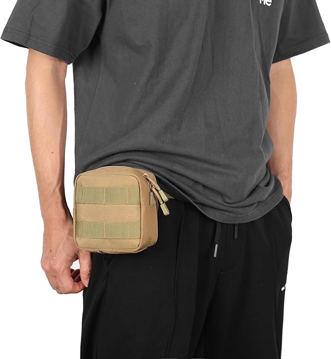 2 Pack Mini Tactical Molle Compact Ammo Pouch - General Purpose Admin Pouches Small Admin Molle Pouches EDC Tool Utility Multi-Purpose Waist Belt Pouch