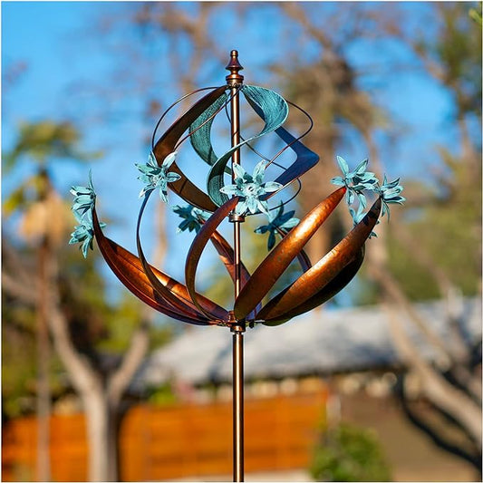 Yard Garden Wind Spinners Outdoor- Extra Large Kinetic Metal Wind Sculptures & Spinners, Yard Garden Decoration for Outdoor (26" W x 86" H)