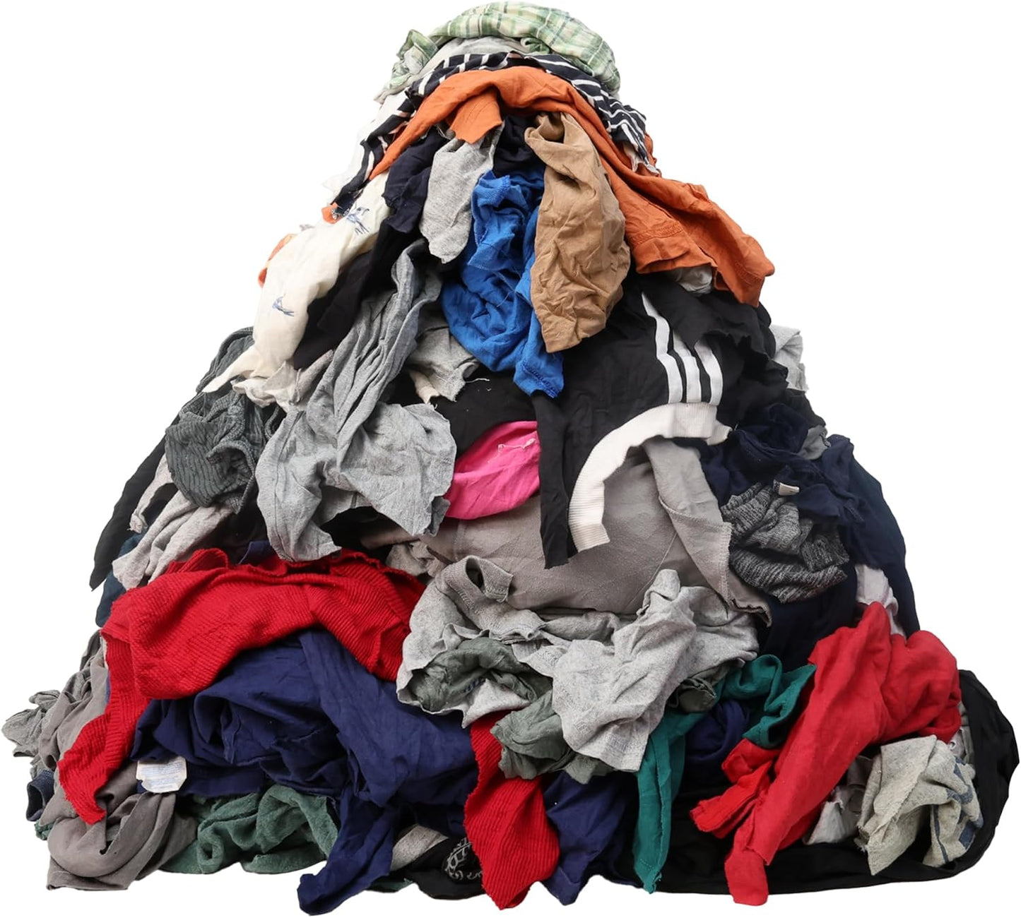 Huck & Terry Tshirt Bag of Rags Multicolored (1,000 LBS, 20x Bales), Cotton Blend, Paint Rags and Multipurpose, Kitchen, Auto, Staining Wiper, Shop Cloths Bulk, Lint Free Absorbent Washable, 20 Bags