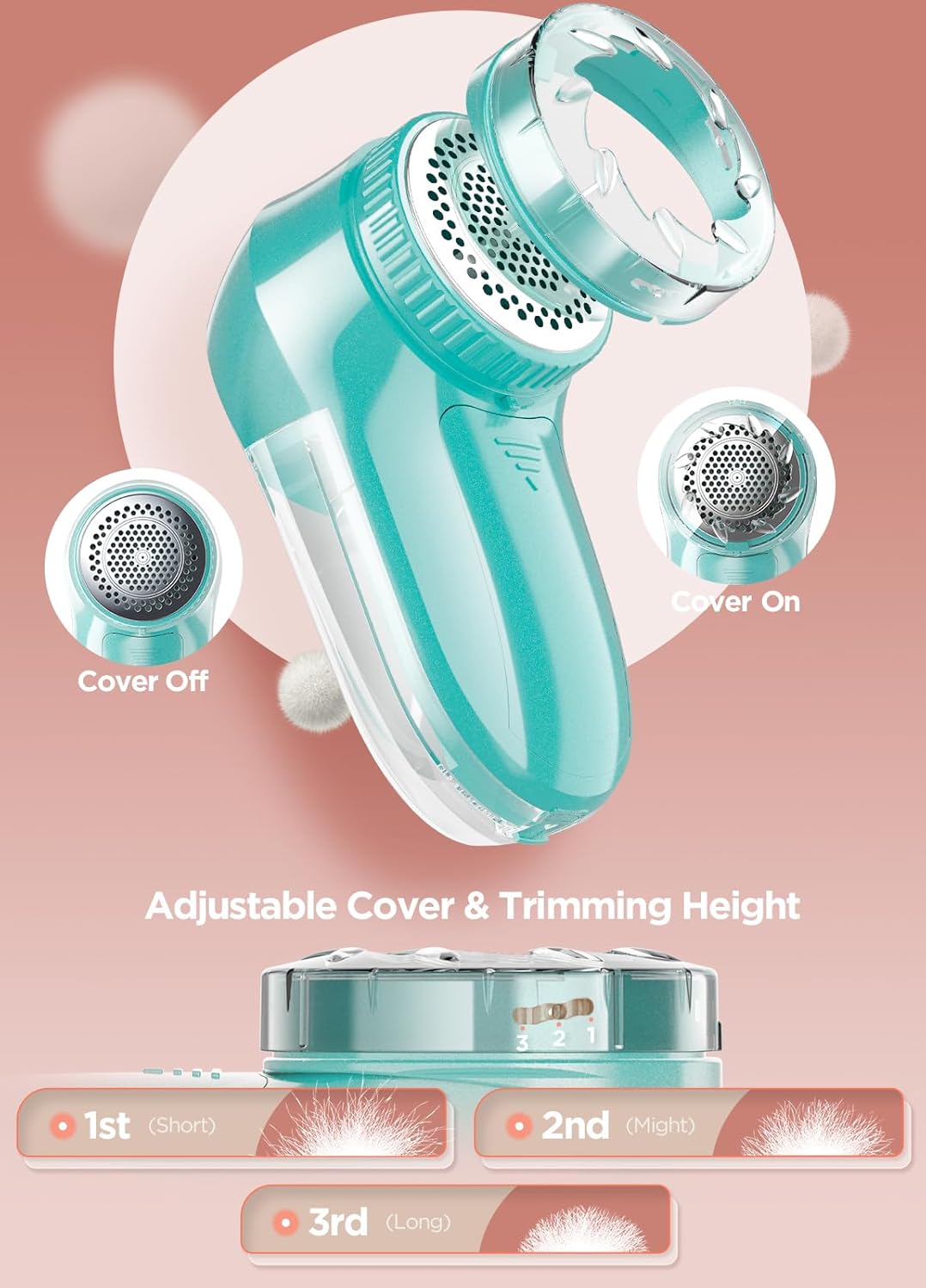 Bymore Lint Removers, Cleaning Tools for Clothes, Fabric Lint Shaver Defuzzer Sweater Shaver for Clothes and Furniture with AC Adapter Pill Fuzz Remover-Blue