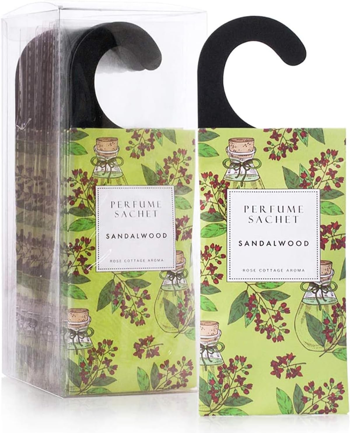 ROSE COTTAGE Large 12 Packs Sandalwood Hanging Closet Deodorizer Air Freshener Long Lasting Scented Sachets Smell Goods for House