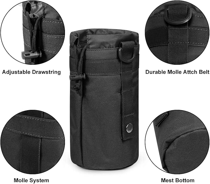 Gogoku 3 Pack Molle Pouch Combo Water Bottle Pouch Holder Tactical Molle Pouches Compact Utility Waist Bag Pack