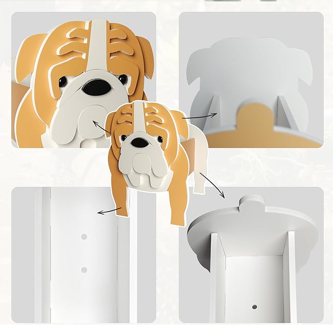 Brown English Bulldog Dog Planter, Pet Shape Garden Pots Plant Pots for Indoor/Outdoor Gardens Decoration, Cute, Surprise Gifts/Souvenirs for Pet Lovers