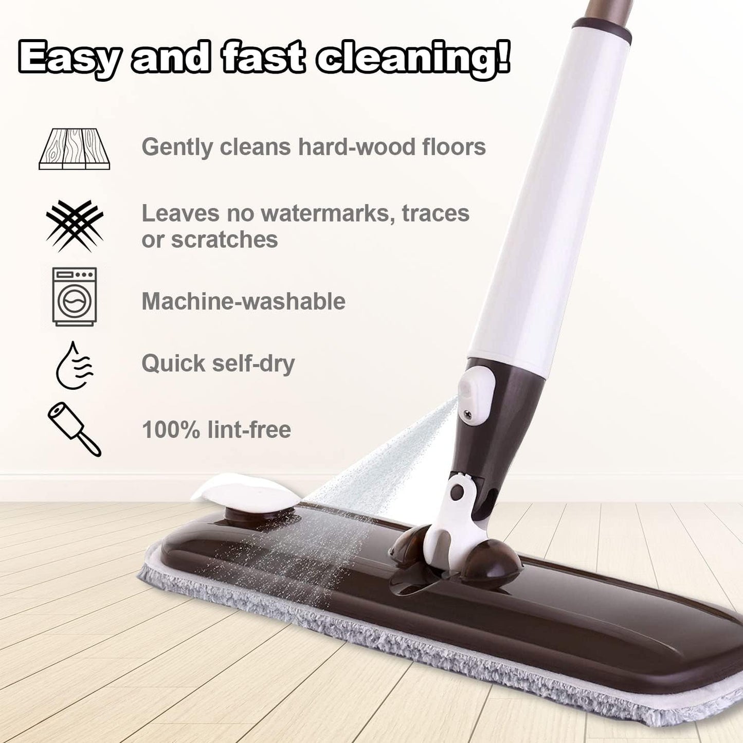 Replacement Mop Head Replacement Microfiber Mop Head Set of 2 per Pack [2 Packs]