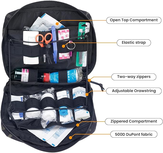 EXCELLENT ELITE SPANKER Tactical Molle Admin Pouch Utility Organizer EDC Medical Bag Utility EDC Tool Pouch with Shoulder Strap Attachment Pouches Waist Bag