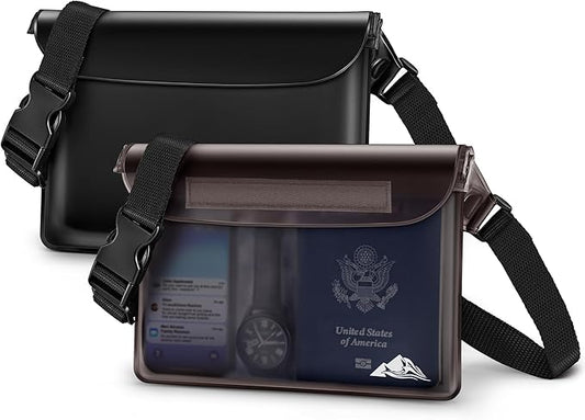 HEETA Waterproof Fanny Pack, Waterproof Pouch Dry Bag 2/3/4 Pack for Phone Passport Purse, Adjustable Waist Strap for Swimming Kayaking Boating Paddle Board Accessories Cruise Beach Camping Essentials