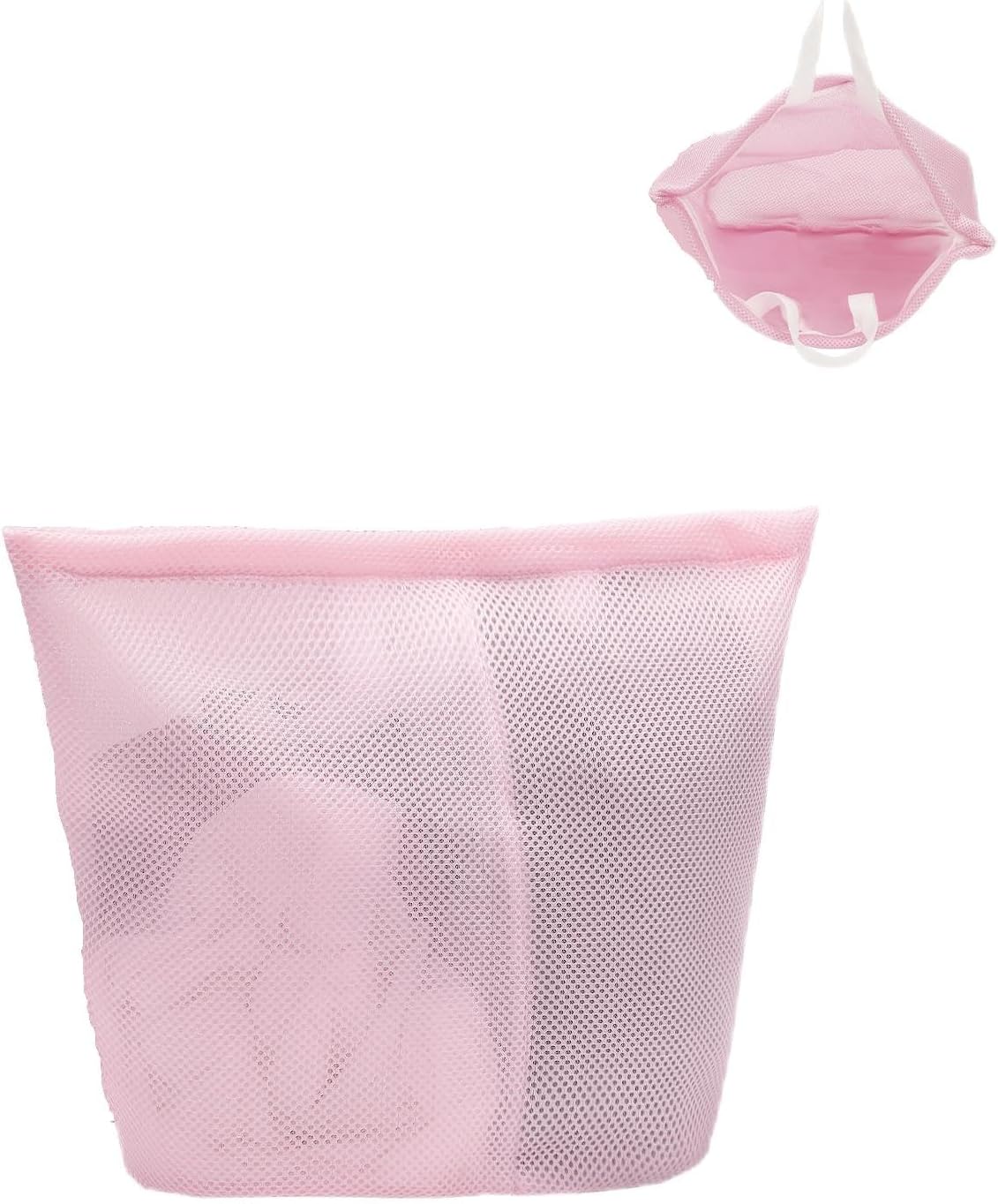 laundry bag with handles mesh laundry bags washing machine laundry totes travel storage and sorting bag for Clothes laundry bag for delicates(Pink)