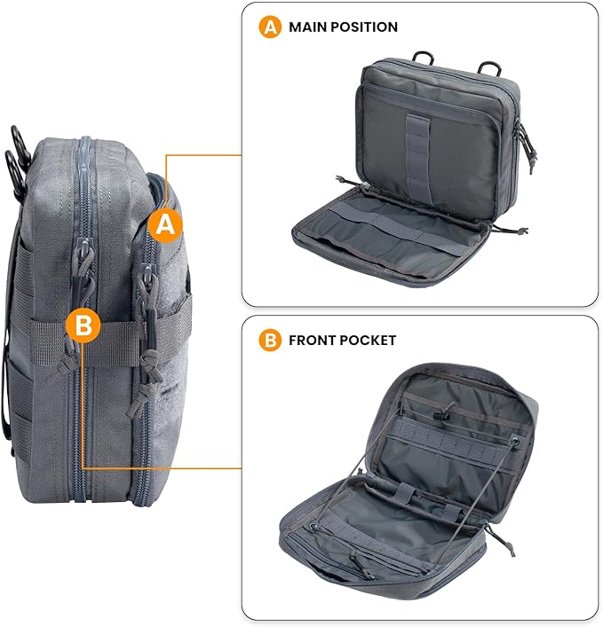 EXCELLENT ELITE SPANKER Tactical Molle Admin Pouch Utility Organizer EDC Medical Bag Utility EDC Tool Pouch with Shoulder Strap Attachment Pouches Waist Bag