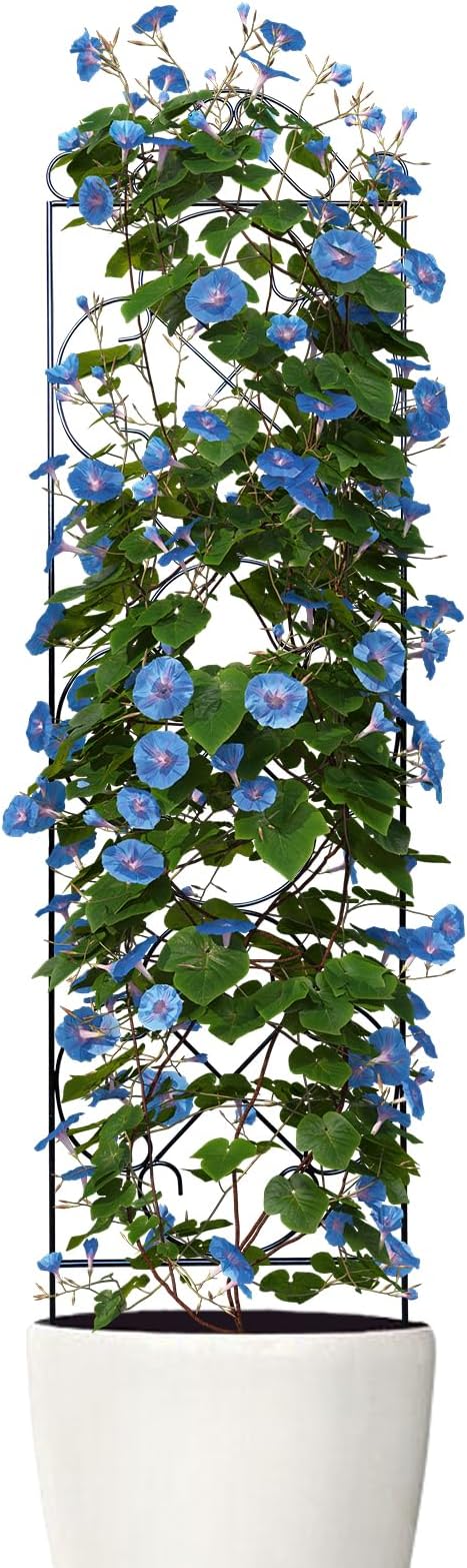 Garden Trellis 4 Pack 48'' H x 12.5'' W Metal Plant Climbing Trellis Suitable for Potted Plants Indoor and Outdoor Climbing Plants Flower Ivy Clematis Black