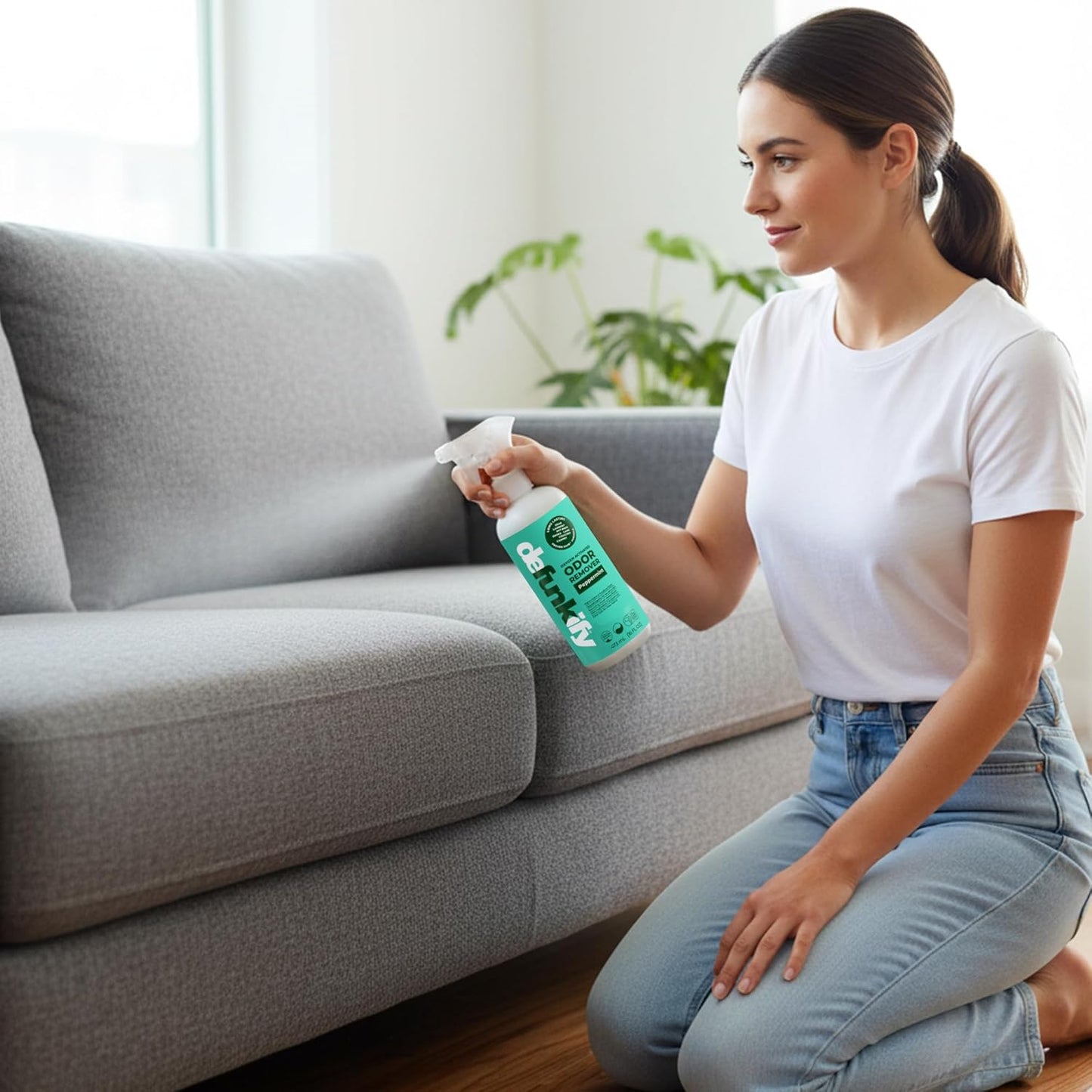 Odor Remover Spray, 16oz (2-Pack). 'Peppermint' Essential Oil Odor Eliminator for Strong Odors on Fabric, Shoes, Activewear. 'ProvenSafe' Deodorizer for Pets, Kids & Sensitive Gear w/Ionic Silver