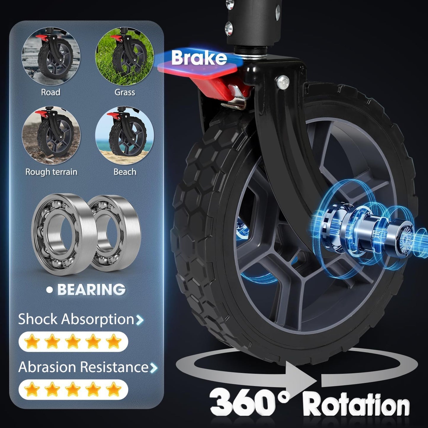 Sekey 220L Collapsible Foldable Wagon with 330lbs Weight Capacity, Heavy Duty Folding Wagon Cart with Big All-Terrain Wheels & Drink Holders (Red&Grey)