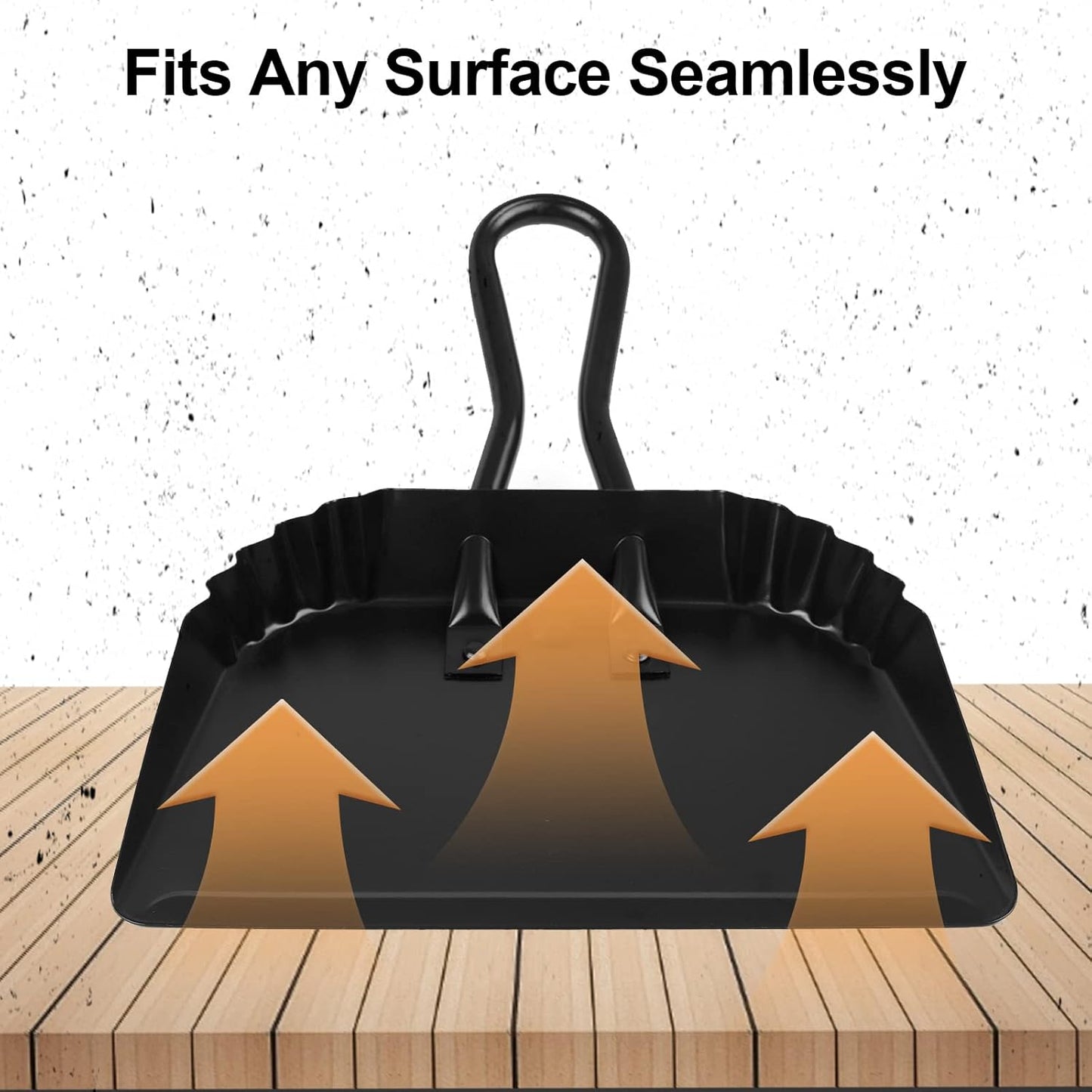 Heavy Duty Black Metal Dust Pan -Handheld Dustpan with Handle, Stainless Steel Large Dustpans with Wide Lip Industrial Dust Pans Precision Edge Small Dustpan for Home/Comfort/Hanging