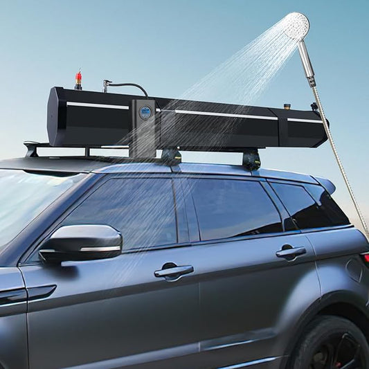 Pressurized Water Tank,Roof Rack Shower Solar Car Shower, 7.9 Gal/30L Roof Rack Water Tank Off-Road Vehicles,Pick-Up Trucks,SUV,Mounts to Roof Racks
