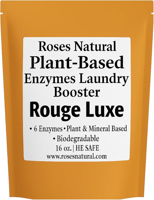 Natural Enzyme Laundry Booster – Rouge Luxe | 6 Enzymes | Deep Clean System | Luxury Amber & Musk Scent | Biodegradable • HE Safe • Eco-Friendly | 16 oz | Made in USA