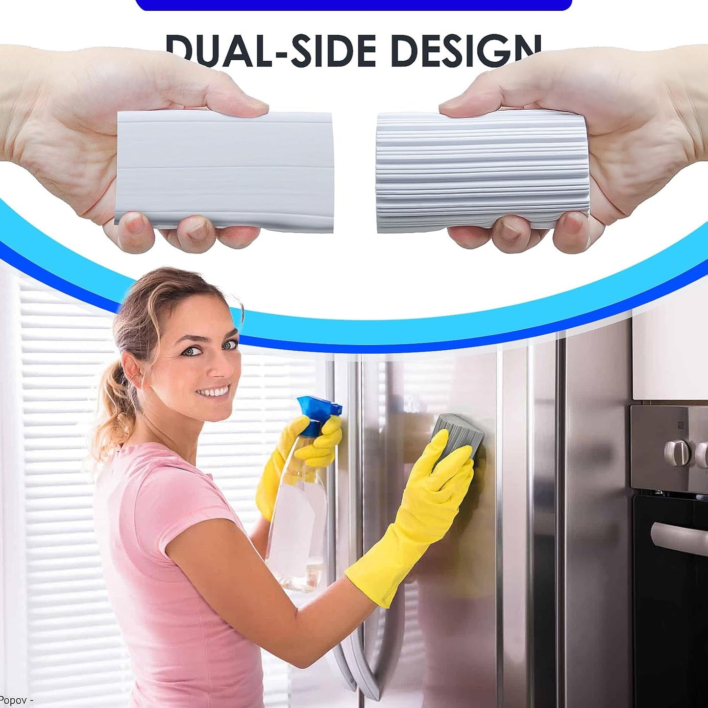 6 Pack Damp Clean Duster Sponge, Reusable Sponge, Duster for Cleaning Blinds, Glass, Baseboards,Vents, Railings, Mirrors, Window Track Grooves and Faucets.