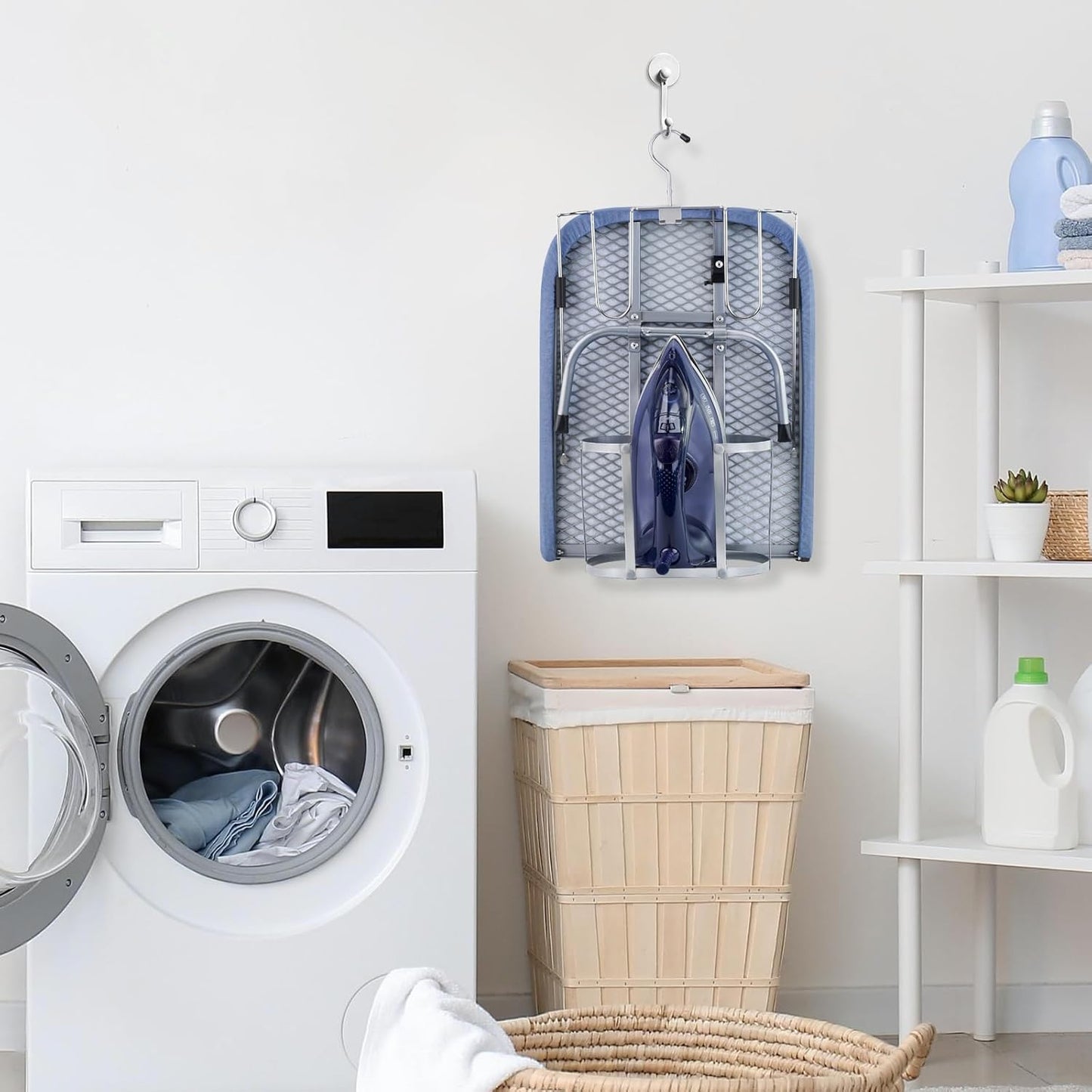 BiJun Small Ironing Board, Foldable Table Top Ompact Portable Mini Ironing Board w/Iron Rest, Set for Dorm Rooms, RVs, Travel Apartments Blue